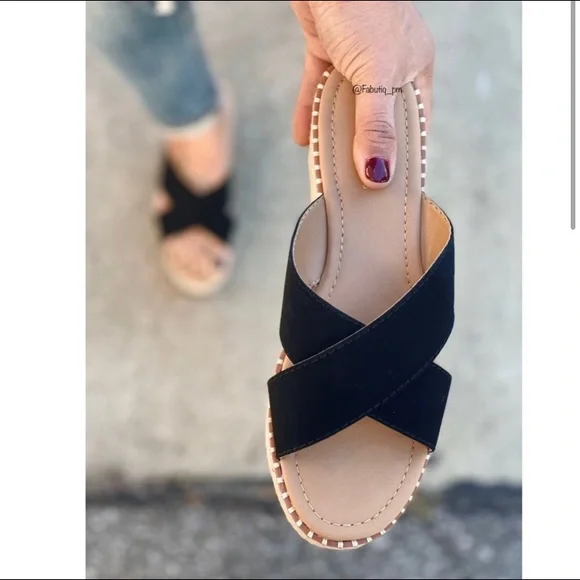 Espadrille platform cross cross sandals - Picture 4 of 4